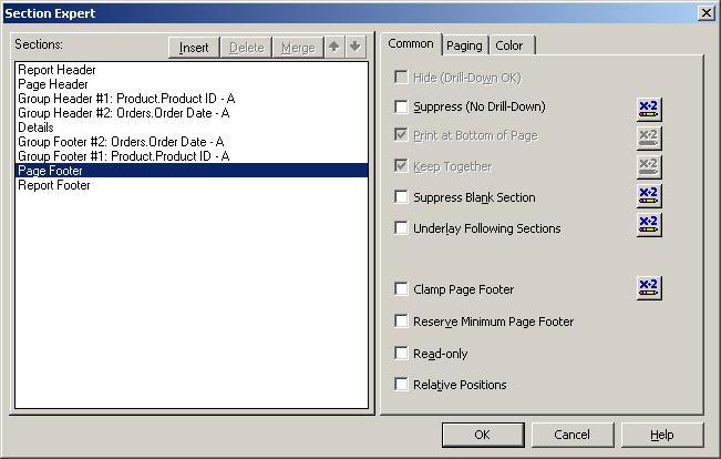 Crystal Reports 2008 Clamp at Bottom Page Section Formatting Option